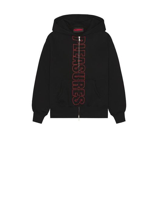 Pleasures Black Impact Zip Hoodie for men