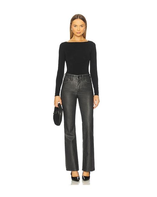 GOOD AMERICAN Black Good Classic Bootcut Faux Leather Pants