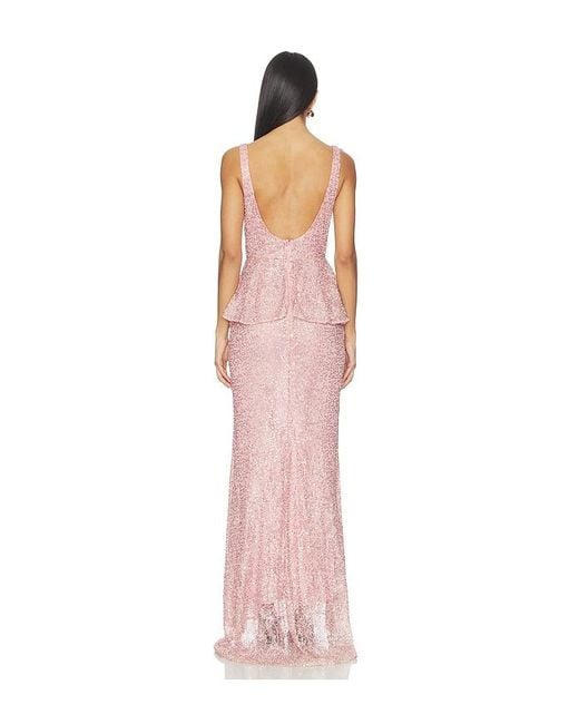 AKNVAS Pink Klara Beaded Gown