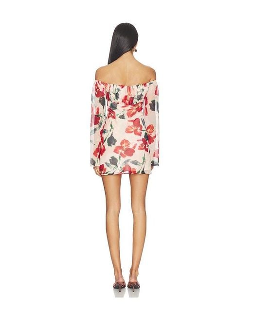 MINKPINK Red Arabella Off Shoulder Dress