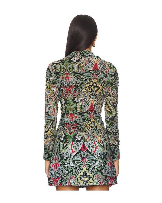 Alice + Olivia Green Portia Ruched Top
