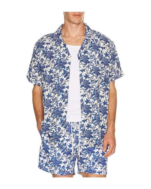 ARRELS Barcelona Blue Marmaris X Malika Favre Camp Collar Shirt for men