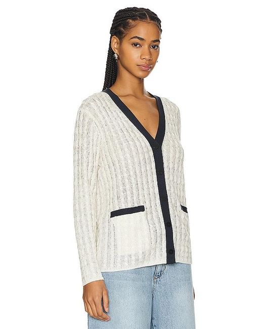 Theory White Cable Cardigan