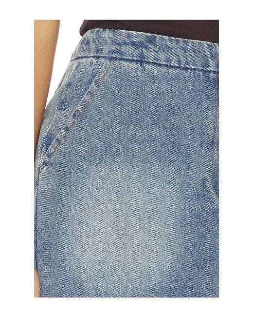Line & Dot Blue Mottle Mini Skirt