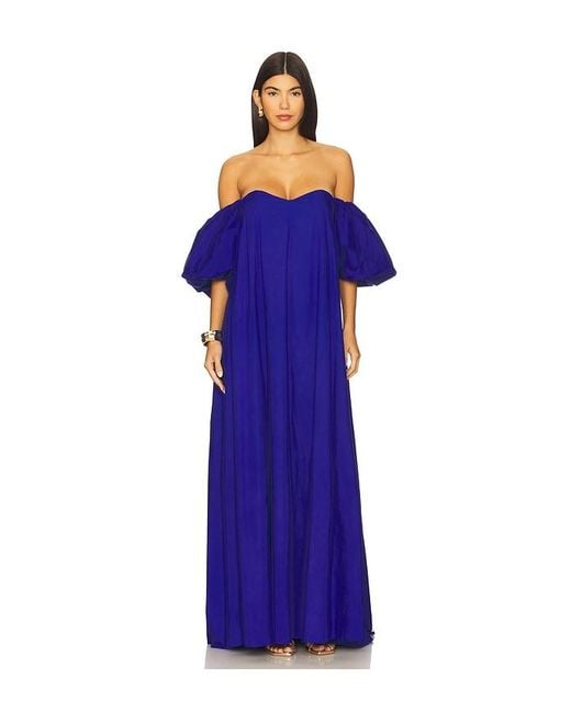 Caroline Constas Blue Palmer Gown