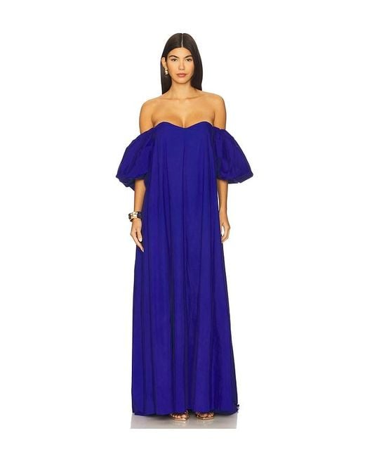 Caroline Constas Blue Palmer Gown