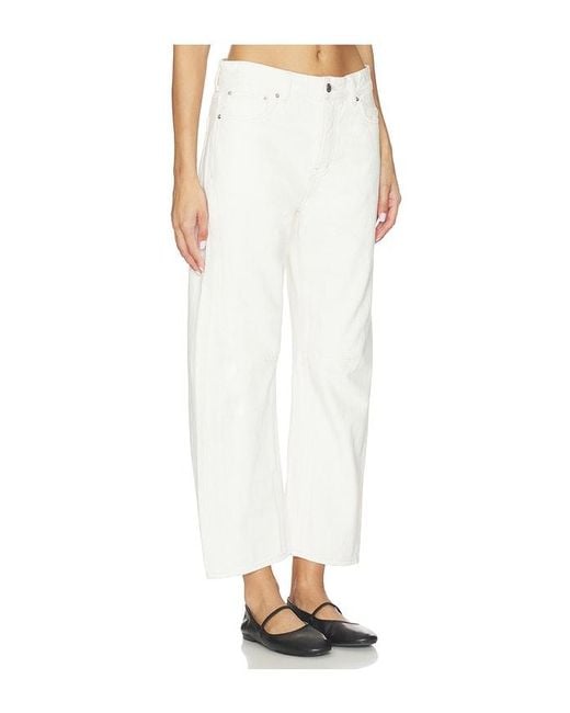 Madewell White Darted Barrel Jeans