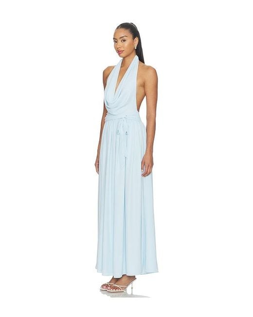 MORE TO COME White Athena Drape Maxi Dress