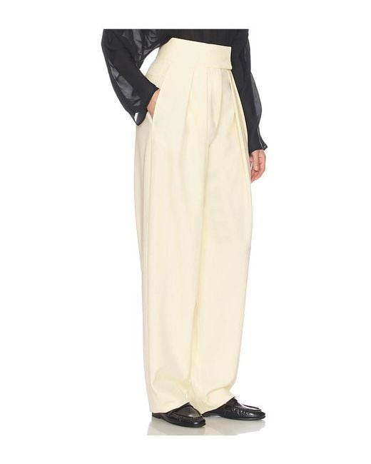 Helsa White High Waist Pleated Suit Trouser