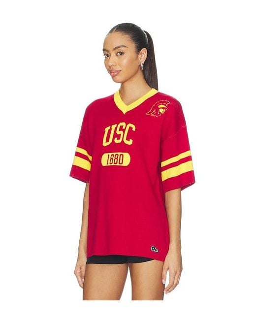 Hype and Vice Red University Of Southern California Knitted Jersey Tee