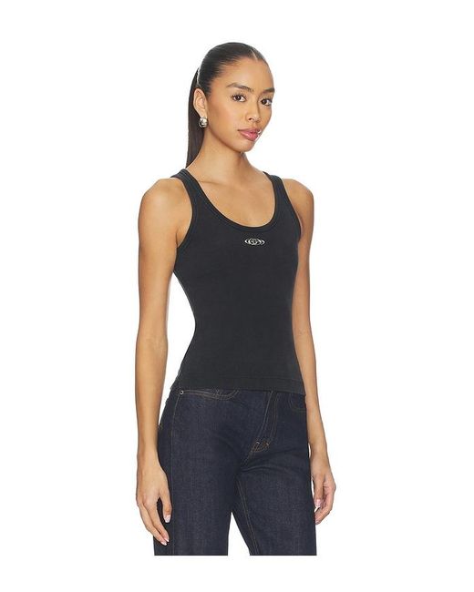 Casablanca Blue Ribbed Tank Top