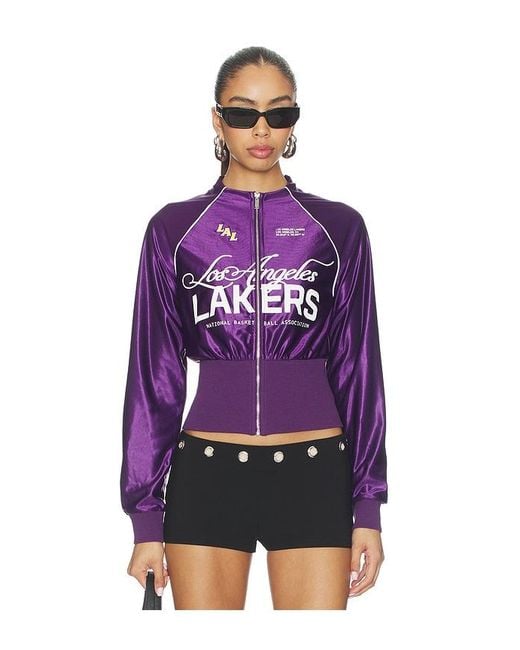 OFF SEASON Purple La Lakers Cropped Track Jacket