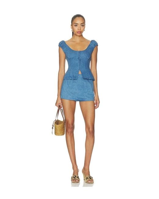 Lovers + Friends Blue Mabel Denim Skort