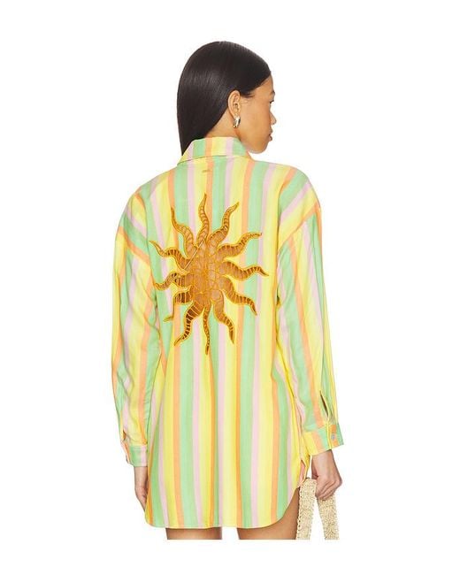 Maaji Yellow Rhythmic Lines Dreambound Shirt