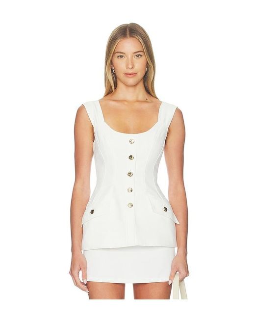 Amanda Uprichard White Amoretta Top