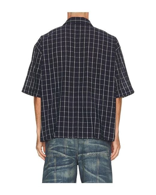 Won Hundred Black Maza Check Short Sleeve Shirt for men