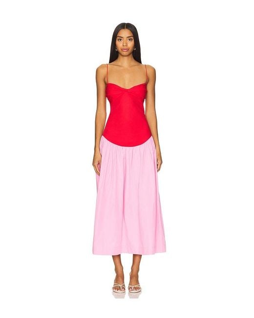 SWF Red X Revolve Drop Waist Dress
