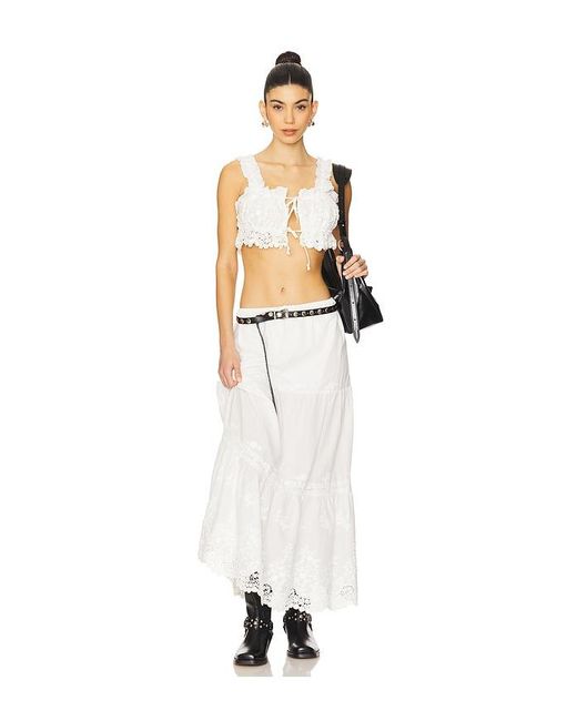 WeWoreWhat White Double Tie Top