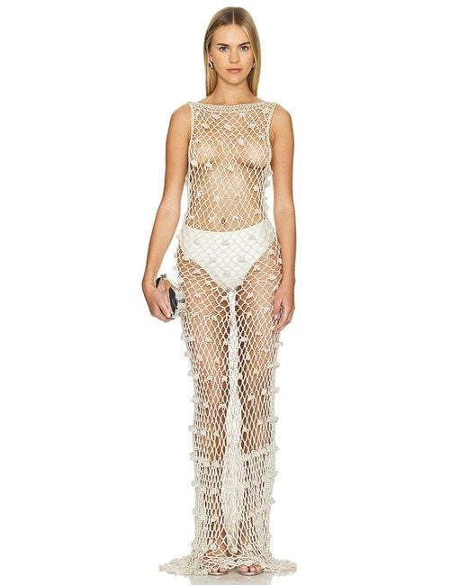 Andreeva Natural Malva Crochet Maxi Dress