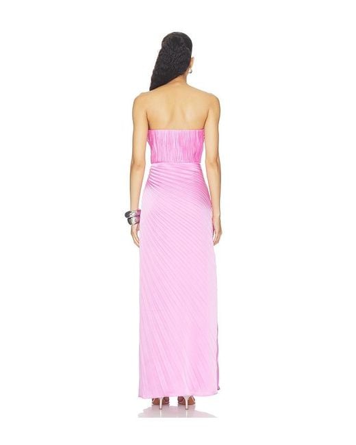 AMUR Pink Kaylani Pleated Gown