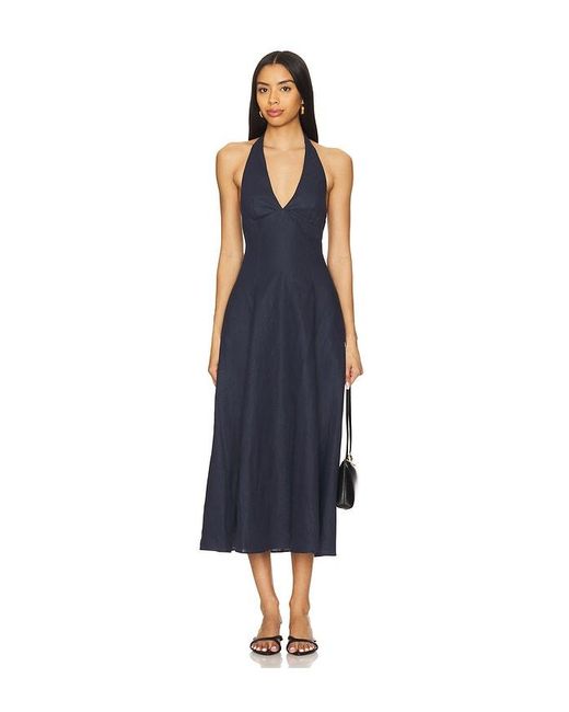 Faithfull The Brand Marais ミディ丈ドレス Blue