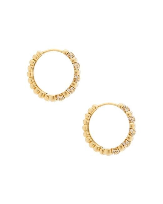 Luv Aj Metallic The Pave Marbella Ridged Hoops