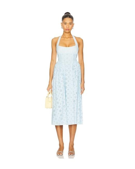 MAJORELLE White Cassia Midi Dress