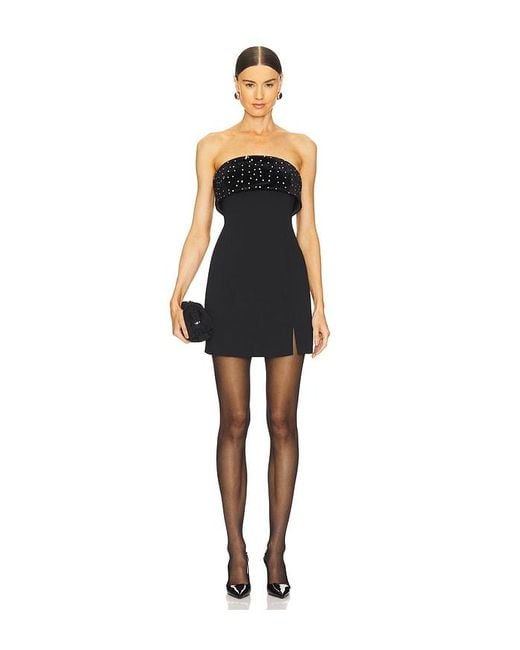 MILLY Black Indy Combo Velvet Crystal Embellished Mini Dress