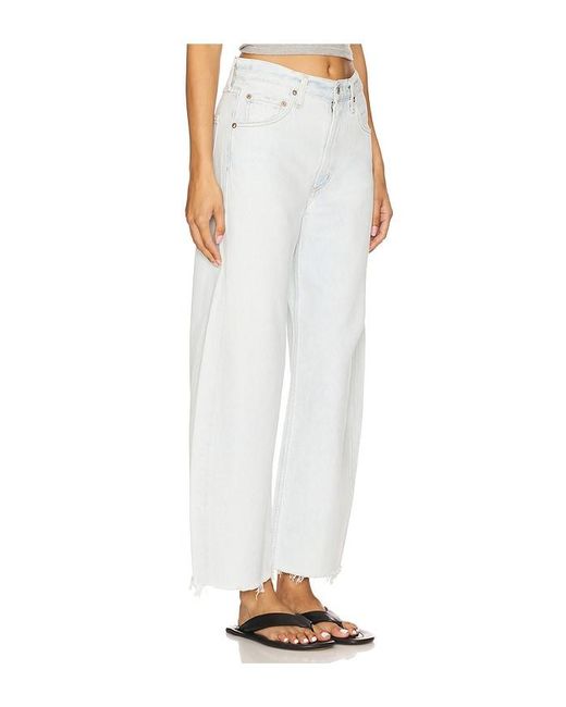 Agolde White Low Curve Fray Jeans