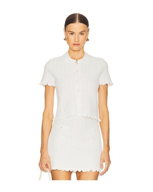 L'academie White 'Academie Salisa Scallop Cardigan