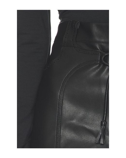 Karina Grimaldi Black Mona Faux Leather Mini Shorts