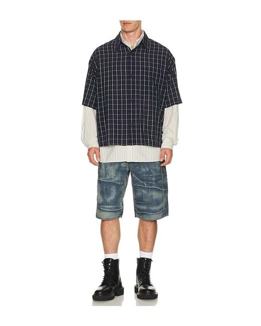 Won Hundred Black Maza Check Short Sleeve Shirt for men