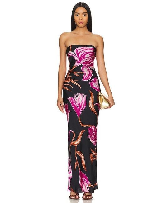 Rococo Sand Red Maxi Strapless Dress