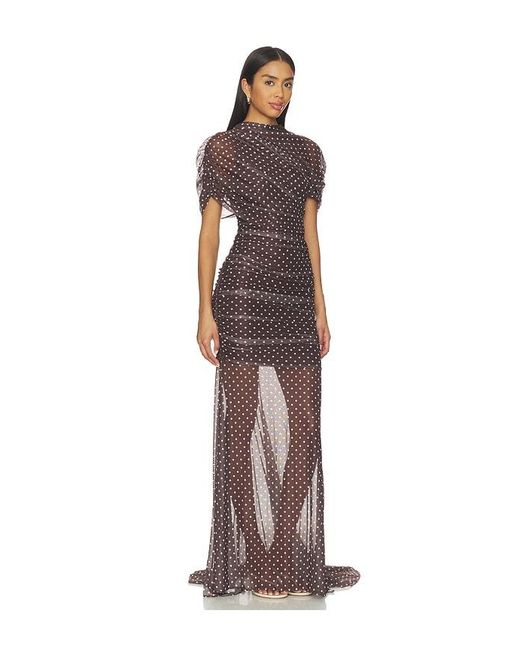 Amanda Uprichard Brown X Revolve Evianna Mesh Gown