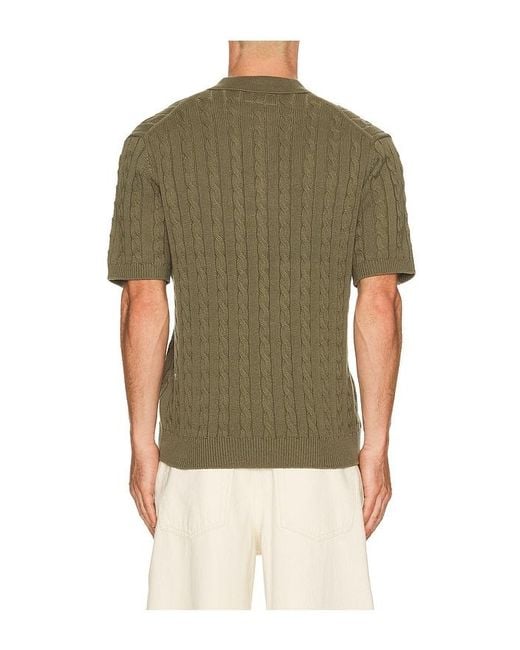 Knit Polo Cable En Color Verde Talla (También En S, Xl) Beams Plus de hombre de color Green