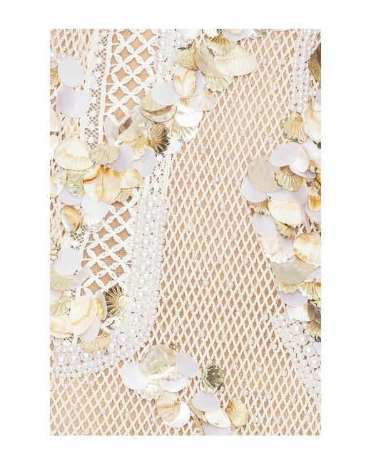 PATBO White Seashell Embroidery Gown