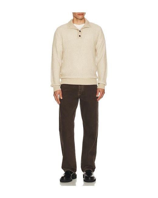 Faherty Brand Natural Quarter Button Sweater for men