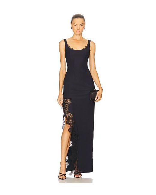 Ceren Ocak Blue Lace Detailed Pencil Dress