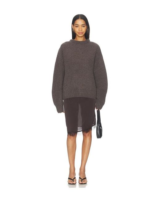AYA MUSE Brown Crewneck Sweater