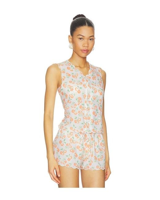 Montce White X Elsa Hosk Scalloped Vest Top