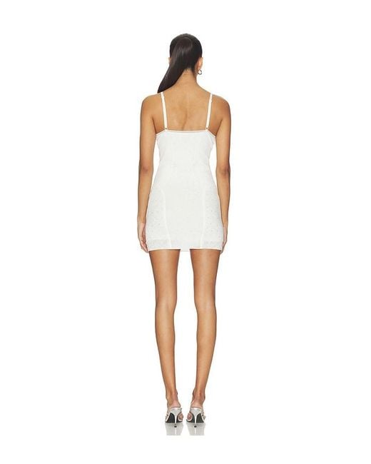 Area White Girly Rib Knit Mini Dress