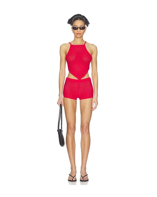 Lovers + Friends Pink Daniella Pointelle Short