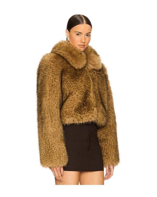 L'academie Brown 'Academie Savoie Faux Fur Jacket