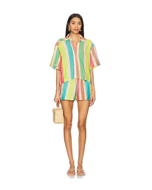 PQ Swim Multicolor Blake Button Top