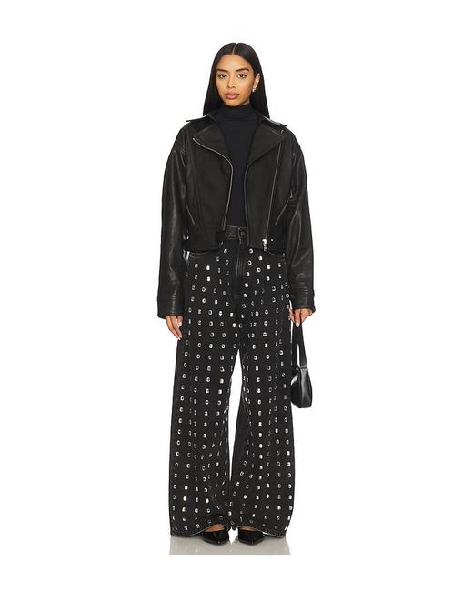GIUSEPPE DI MORABITO Black Embellished Wide Leg Jean