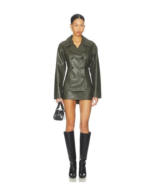 superdown Green Caroline Faux Leather Jacket