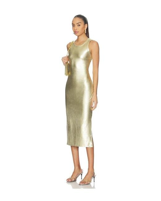 Never Fully Dressed Natural Metallic Ribbed Dress