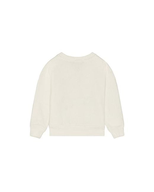 Polo Ralph Lauren White Long Sleeve Lightweight Terry Cable Knit Bear Crewneck
