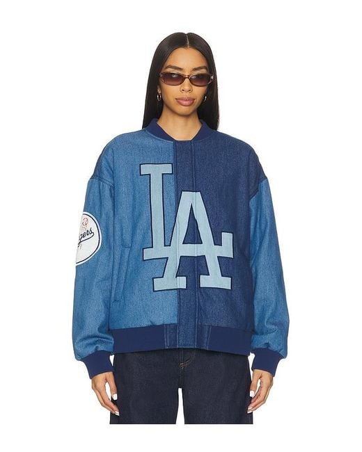 Terez Blue X Revolve Dodgers Denim Logo Bomber