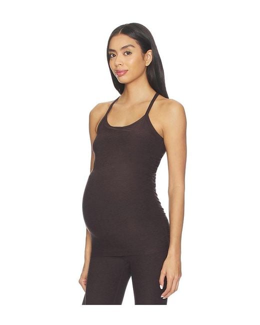 Beyond Yoga Black Spacedye Keep Your Cool Maternity Slip Top